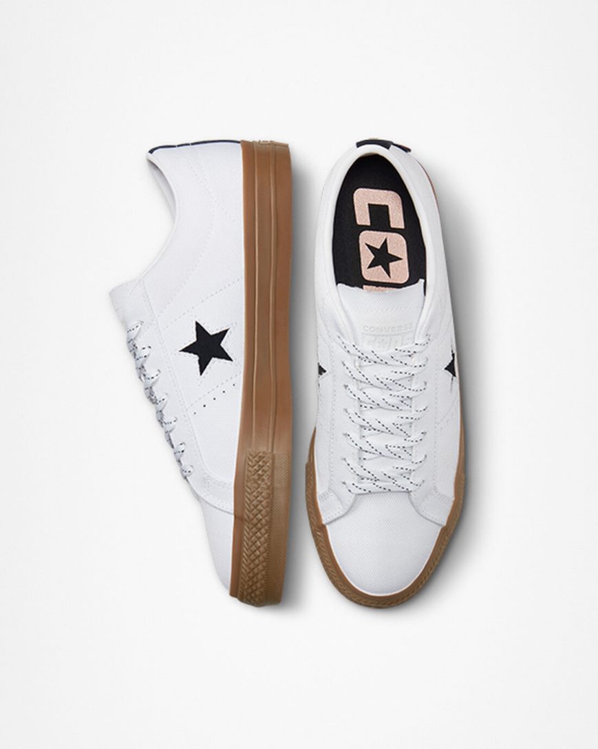 Dámské Skate Boty Converse One Star Pro Cordura Platene Bílé Černé | CZ EIGN49